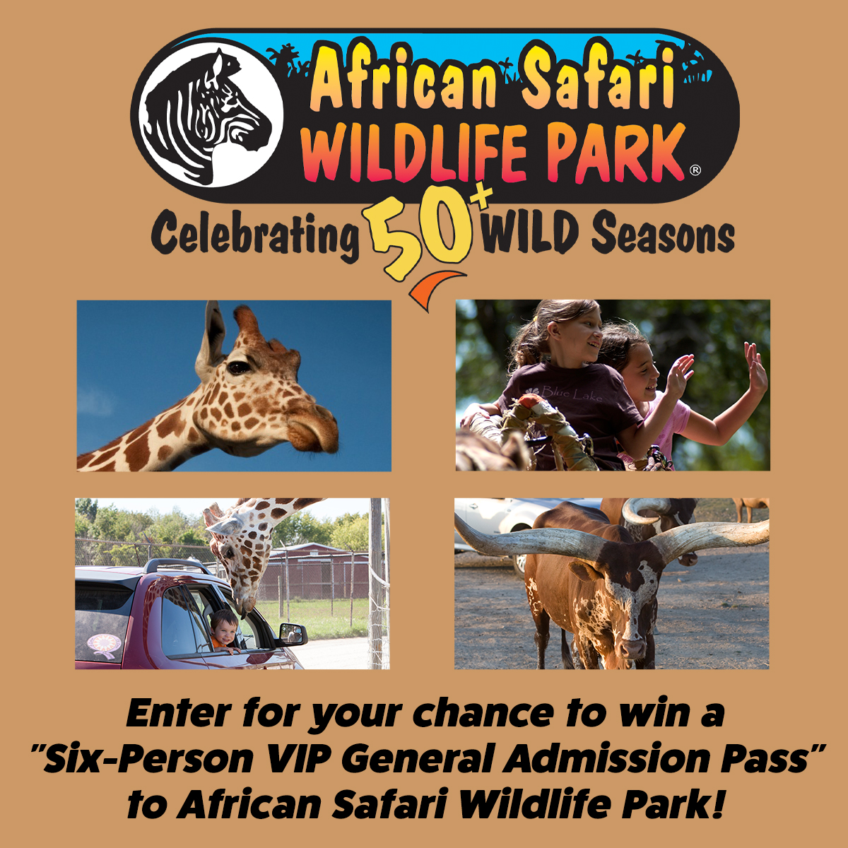 African Safari Wildlife Park Pass Giveaway June 2024